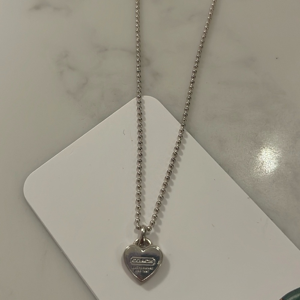 Coach Necklace Heart Sterling Silver